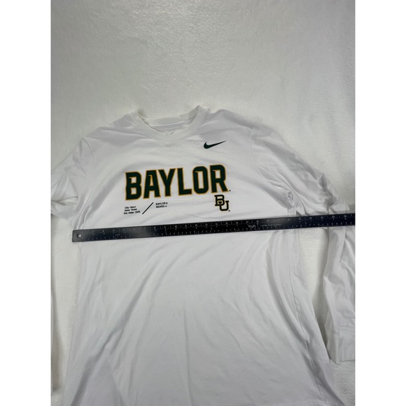 Nike Dri Fit Baylor Bears Long Sleeve T Shirt Men's Large White Green Gold - Picture 5 of 10